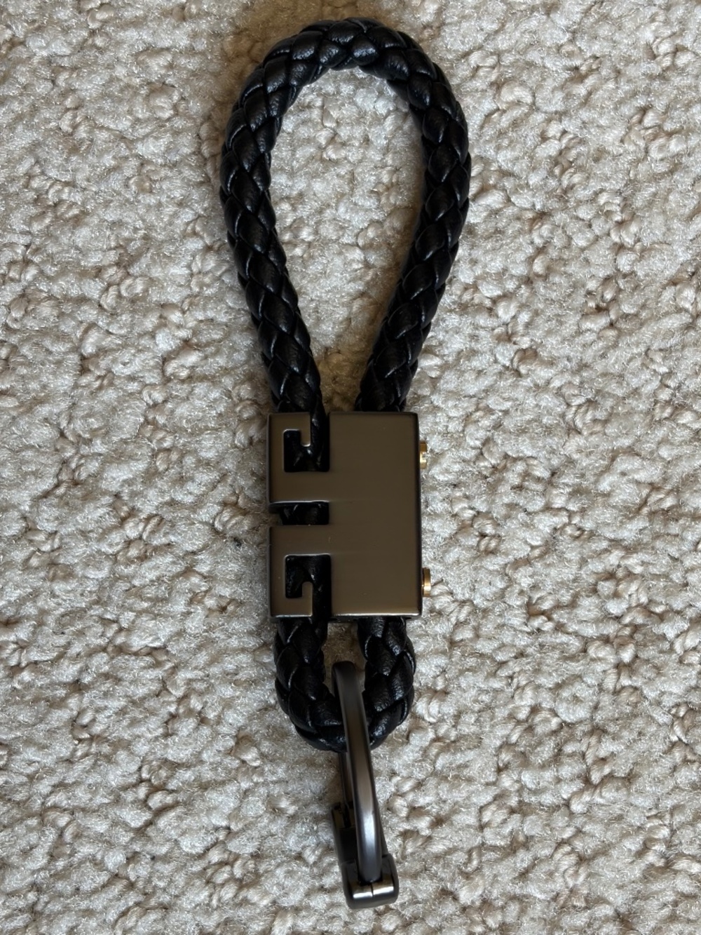 key ring braided cord black bronze Porsche inspired - Picture 3 of 5